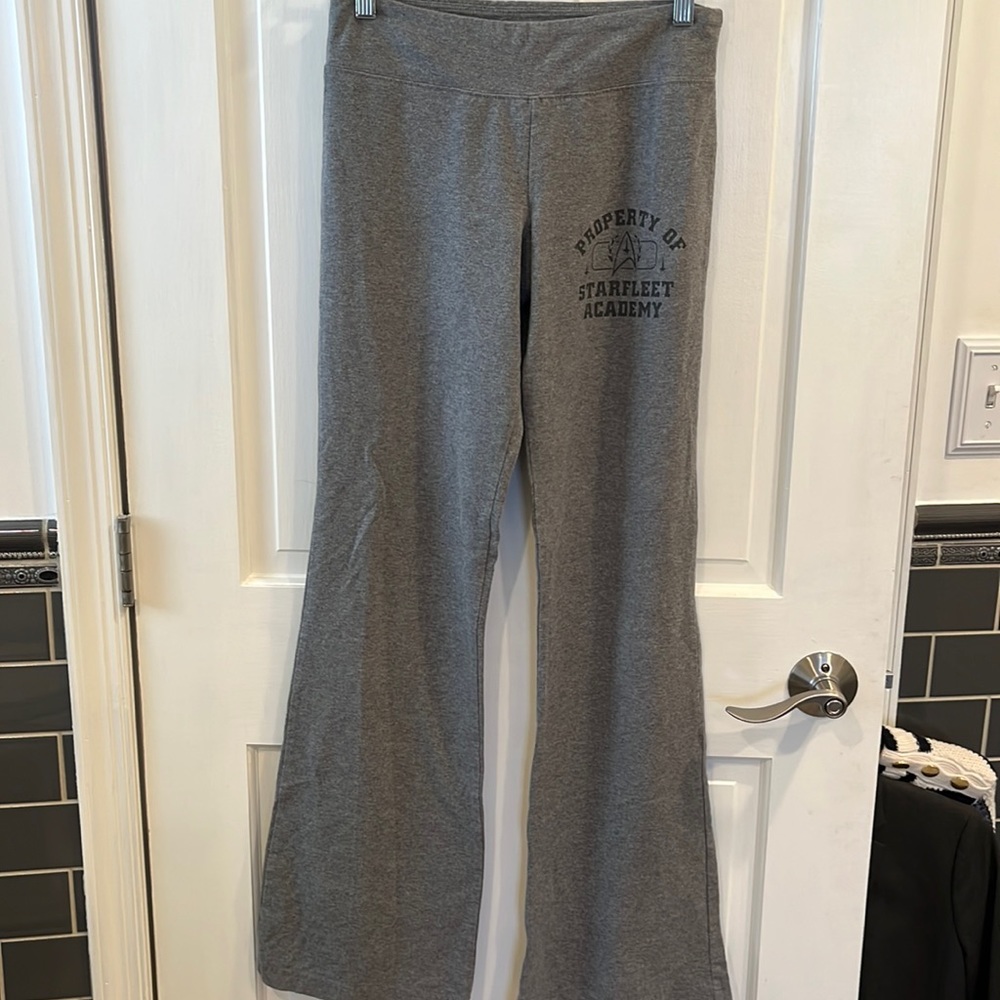 Star Trek wide leg sweat pants.